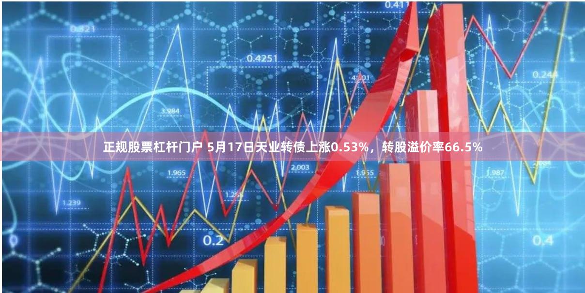 正规股票杠杆门户 5月17日天业转债上涨0.53%，转股溢价率66.5%