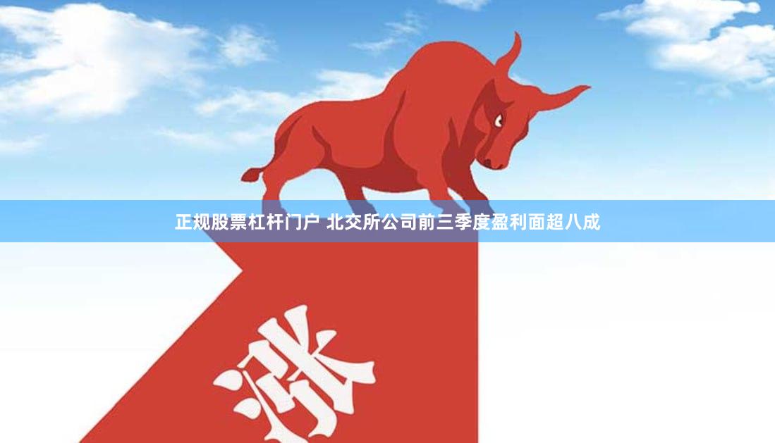 正规股票杠杆门户 北交所公司前三季度盈利面超八成