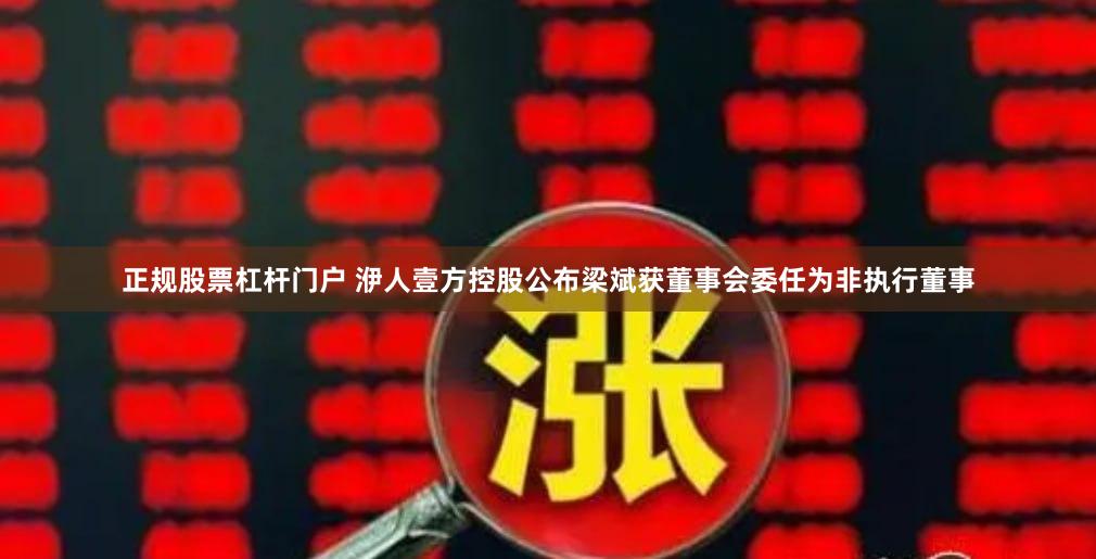 正规股票杠杆门户 洢人壹方控股公布梁斌获董事会委任为非执行董事